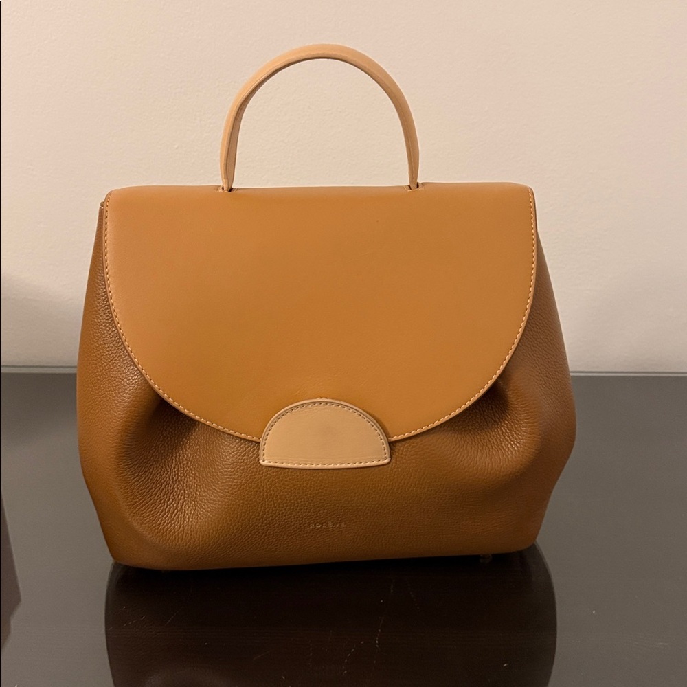 Polene Numbero Un Brown & Tan Leather Top-Handle Satchel - Picture 2 of 7